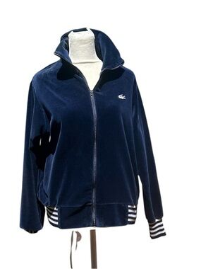 Vintage LaCoste Haymaker Velour Womens Bomber Jacket Blue